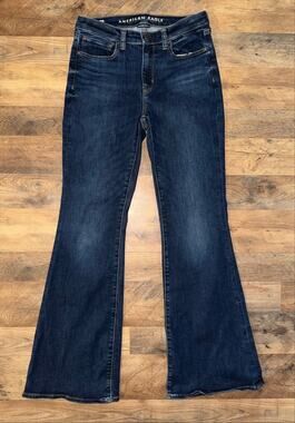 American Eagle next level flex women’s super high blue flare jeans